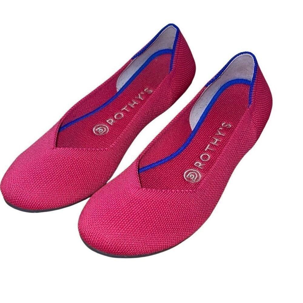 Rothy's Womens The Flat Round Toe Cherry Scooter Ballet Flats Shoes Red Size‎ 7
